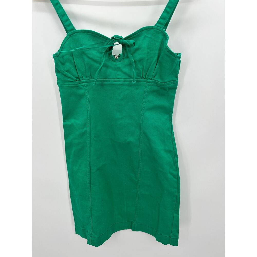 Gianni Bini Womens Kelly Green Denim Dress Size S Mini Summer Bodycon - Picture 3 of 7